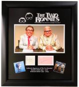 The Two Ronnies, Stunning Two Ronnies Presentation hand signed by Ronnie Corbett and Ronnie