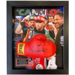 Canelo, Boxing Glove signed by Canelo Alvarez. Framed in a superb 3D Dome Presentation. Overall size