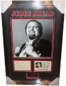 Judge Dread, Flyer signed by Judge Dread. Professionally framed and mounted to museum standard.