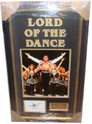 Michael Flatley, Index card signed by Michael Flatley. Professionally framed to museum standard.