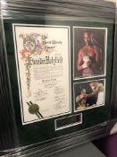 Evander Holyfield signed photo and proclamation