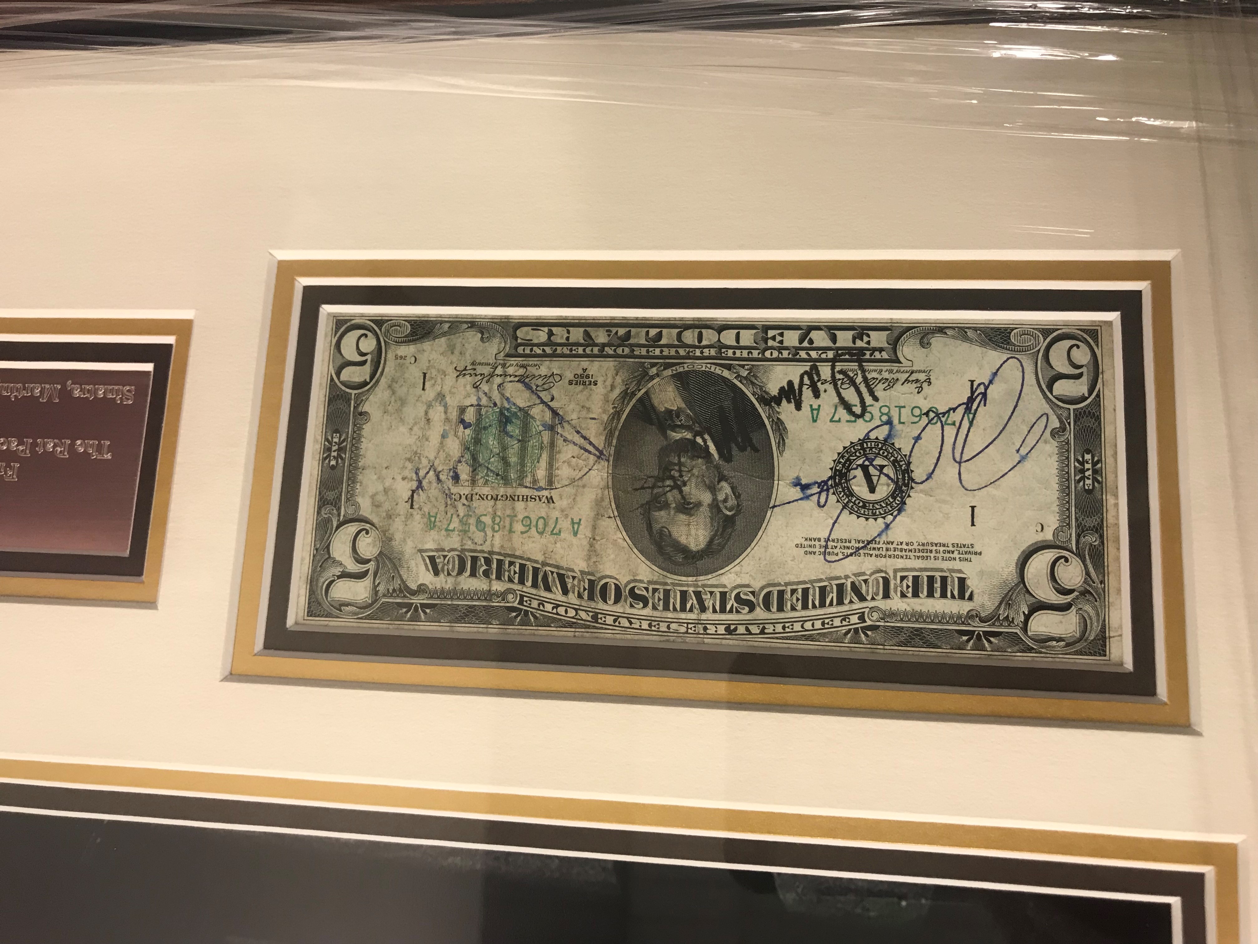 Rat pack signed $5 note. - Image 2 of 2