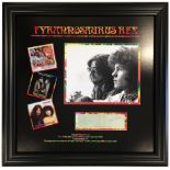 Tyrannosauros Rex, Album page signed by Marc Bolan and Steve Peregrin. Extremely rare! Autographs