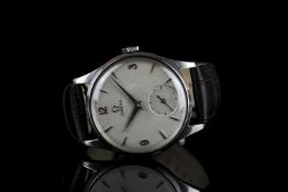 GENTLEMENS OMEGA VINTAGE WRISTWATCH REF. 13322, circular silver dial with silver hour markers and