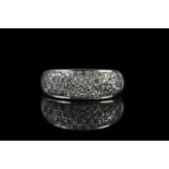 18CT PAVE SET DIAMOND RING,total weight 4.2 gms, size P, stamped 750.