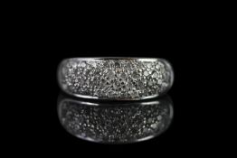 18CT PAVE SET DIAMOND RING,total weight 4.2 gms, size P, stamped 750.