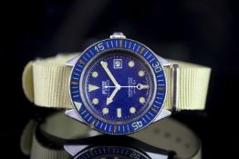 GENTLEMENS JENNY HI SWING CARIBBEAN DIVERS WRISTWATCH, circular blue dial with a date aperture at 3,