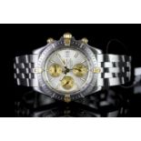 GENTLEMENS BREITLING CHRONOMAT CROSSWIND STEEL & GOLD CHRONOGRAPH WRISTWATCH W/ BOX & PAPERS REF.