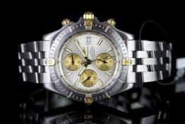 GENTLEMENS BREITLING CHRONOMAT CROSSWIND STEEL & GOLD CHRONOGRAPH WRISTWATCH W/ BOX & PAPERS REF.