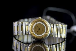 LADIES RAYMOND WEIL 8082,CIRCA 1990S, round,two tone dial with gold hands,22mm steel case,screw