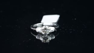 0.85ct single stone diamond ring, brilliant cut diamond estimated weight 0.85ct, estimated grades