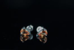 18CT WHITE GOLD SAPPHIRE PEAR SHAPE STUD EARRINGS,3 claw setting , estimated 4 .1 x 3.19 mm, stamped