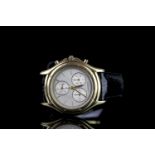 LADIES CARTIER COUGAR 18CT GOLD CHRONOGRAPH WRISTWATCH REF. 1162 1, circular triple register dial