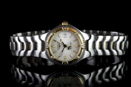 LADIES LONGINES L.112.3,two tone fixed bezel, round, white dial with illuminated hands,