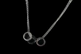 CARTIER 18K WHITE GOLD LOVE NECKLET, WITH BOX,stamped 750,total weight 8.3gms, chain estimated 38