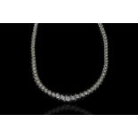 STUNNING 14K GRADUATED DIAMOND NECKLET, estimated total weight 4.20ct , estimated H-J colour,