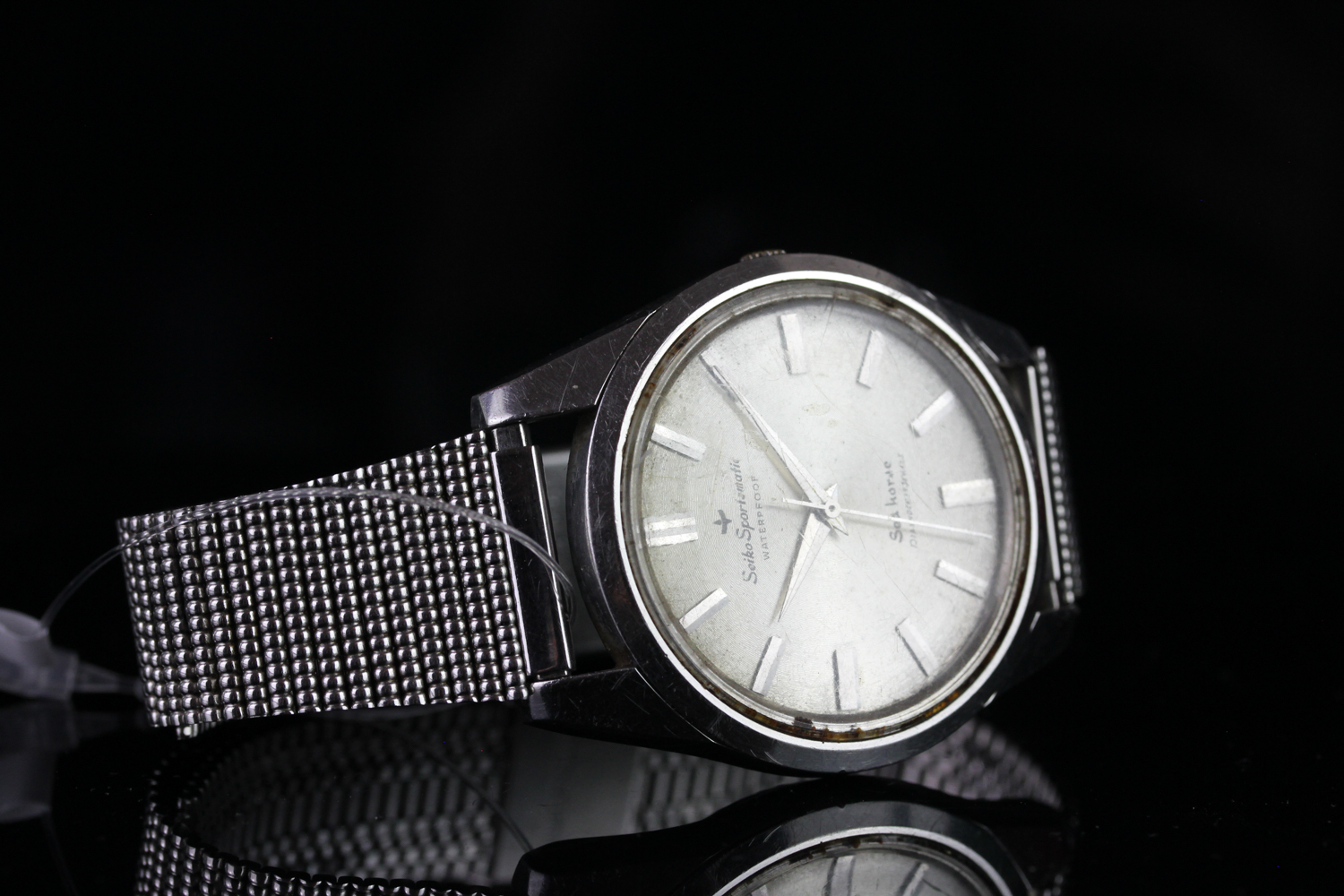 GENTLEMEN'S SEIKO SPORTMATIC SEA HORSE WRISTWATCH, circular silver textured dial with silver baton - Image 3 of 5