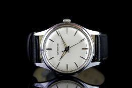**TO BE SOLD WITHOUT RESERVE** GENTLEMENS GARRARD WRISTWATCH, circular silver dial with silver