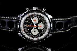 GENTLEMENS BREITLING NAVITIMER TWIN PLANE CHRONOGRAPH WRISTWATCH, circular black twin plane triple