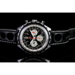 GENTLEMENS BREITLING NAVITIMER TWIN PLANE CHRONOGRAPH WRISTWATCH, circular black twin plane triple