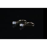 9CT AQUAMARINE DROP EARRINGS,estimated stone size 3.1 x 4.5mm,stamped 9k, total weight 0.06 gms.