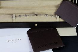 Louis Vuitton bracelet ref Q95011 w/ box and papers, monogram charm bracelet hallmarked 18ct white