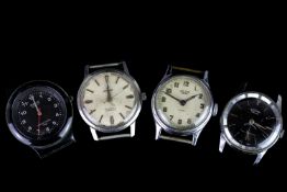 GROUP OF 4 VINTAGE WATCHES INCL SMITHS EMPIRE ENICAR DOGMA, smiths empire is currently running,