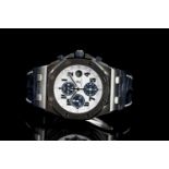 GENTLEMENS AUDEMARS PIGUET ROYAL OAK OFFSHORE CHRONOGRAPH WRISTWATCH W/ BOX REF, circular white