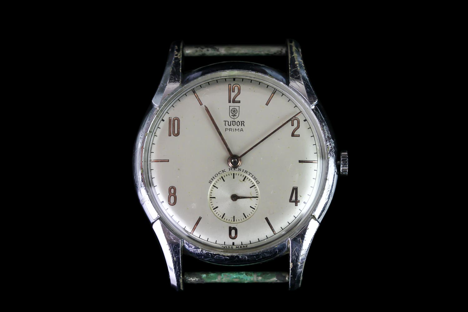 GENTLEMEN'S TUDOR PRIMA SHOCK-RESISTING WRISTWATCH, circular silver dial with hour markers and - Image 2 of 3