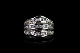 Diamond cluster ring, 10 round brilliant cut diamonds set to the centre approximately 0.55ct, 8