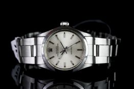 LADIES ROLEX OYSTER SPEEDKING,round, silver dial and hands,illuminated hands,30mm steel case,