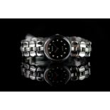 LADIES RADO JUBILE DIAMOND SET WRISTWATCH, circular black dial with diamond hour markers and