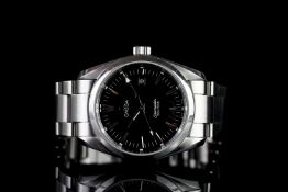 GENTLEMANS OMEGA SEAMASTER AQUA TERRA,round,black dial with illuminated hands,illuminated markers,