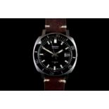 GENTLEMANS SEIKO DIVERS WATCH 701341,round , black dial with illuminated hands, illuminated markers,