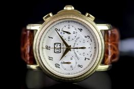 GENTLEMENS PHILLIPE DU BOIS CHRONOGRAPH WRISTWATCH, circular triple register dial with date window