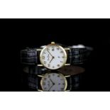 LADIES JEAN JACOT WRISTWATCH REF CGS00005, circular white dial with gold arabic numbers and hands,