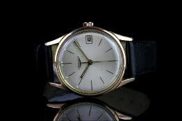 GENTLEMENS LONGINES VINTAGE WRISTWATCH REF. 7227, circular silver dial with etched in gold leaf hour