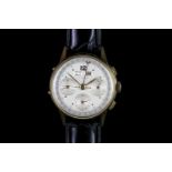 GENTLMANS 18K LEONARDOS CHRONOGRAPH 567102,round,silver dial with gold hands,day-date at 12 o clock,