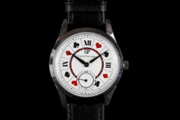 GENTLEMANS GIRARD-PERREGAUX WITH PLAYING CARD DIAL,round,white dial with black hands,33mm steel