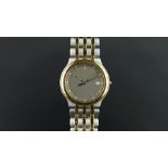 UNISEX CHOPARD BI COLOUR MONTE CARLO WRISTWATCH, circular grey dial with gold baton hour markers and