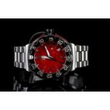 GENTLEMENS TAG HEUER FORMULA 1 DATE WRISTWATCH REF. WAC1113-0, circular red dial with silver hour