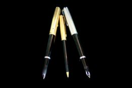 SET OF THREE VINTAGE PARKER WRITING INSTRUMENTS, INCLUDING A PARKER 51, two pens and a pencil.