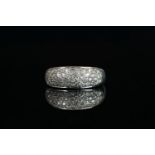 18CT PAVE SET DIAMOND RING,total weight 4.2 gms, size P, stamped 750.