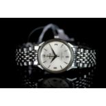 GENTLEMENS OMEGA AUTOMATIC CHRONOMETER CONSTELLATION WRISTWATCH REF. 167.005, circular silver dial