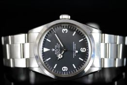 RARE GENTLEMANS ROLEX EXPLORER 1016,SN 819.... CIRCA 1984,round, black dial with illuminated