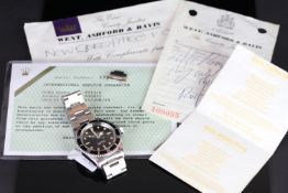 RARE GENTLEMENS ROLEX OYSTER PERPETUAL SUBMARINER 'GLOSS DIAL' WRISTWATCH REF. 5513 W/ SERVICE