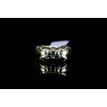 9CT DOUBLE LEOPARD RING, with diamond set eyes, total weight 5.84gms, ring size 0.