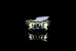 9CT DOUBLE LEOPARD RING, with diamond set eyes, total weight 5.84gms, ring size 0.