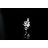 18K OLD CUT DIAMOND SPRAY RING, estimated 1.80ct, total weight 4.9gms, ring size K.