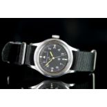 GENTLEMENS IWC MK Xl BRITISH MILITARY WRISTWATCH CIRCA 1948, circular black tritium crows foot